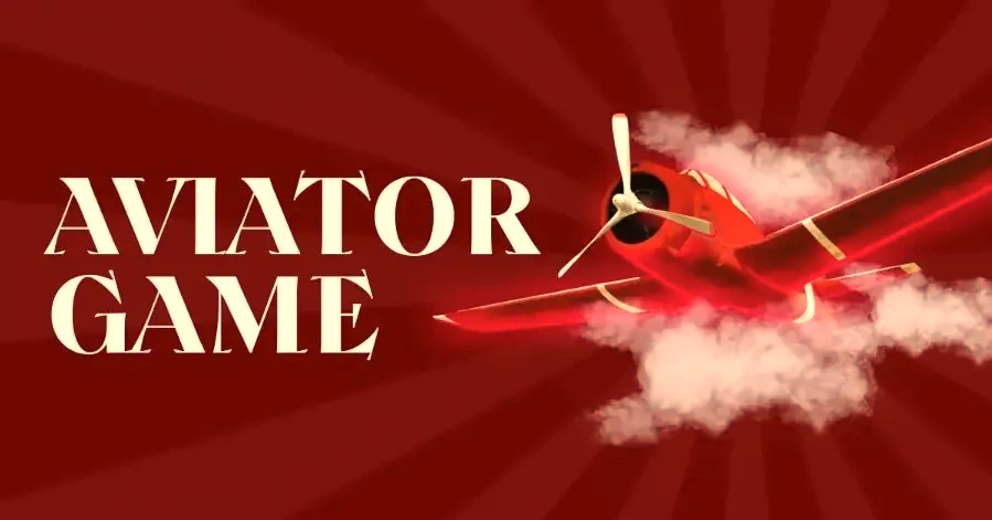 The iconic red plane of the Aviator game in flight